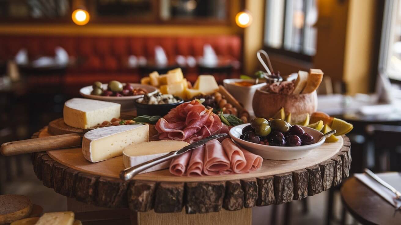 Ardoise de dégustation à l'aveugle six fromages ibériques numérotés sans étiquette