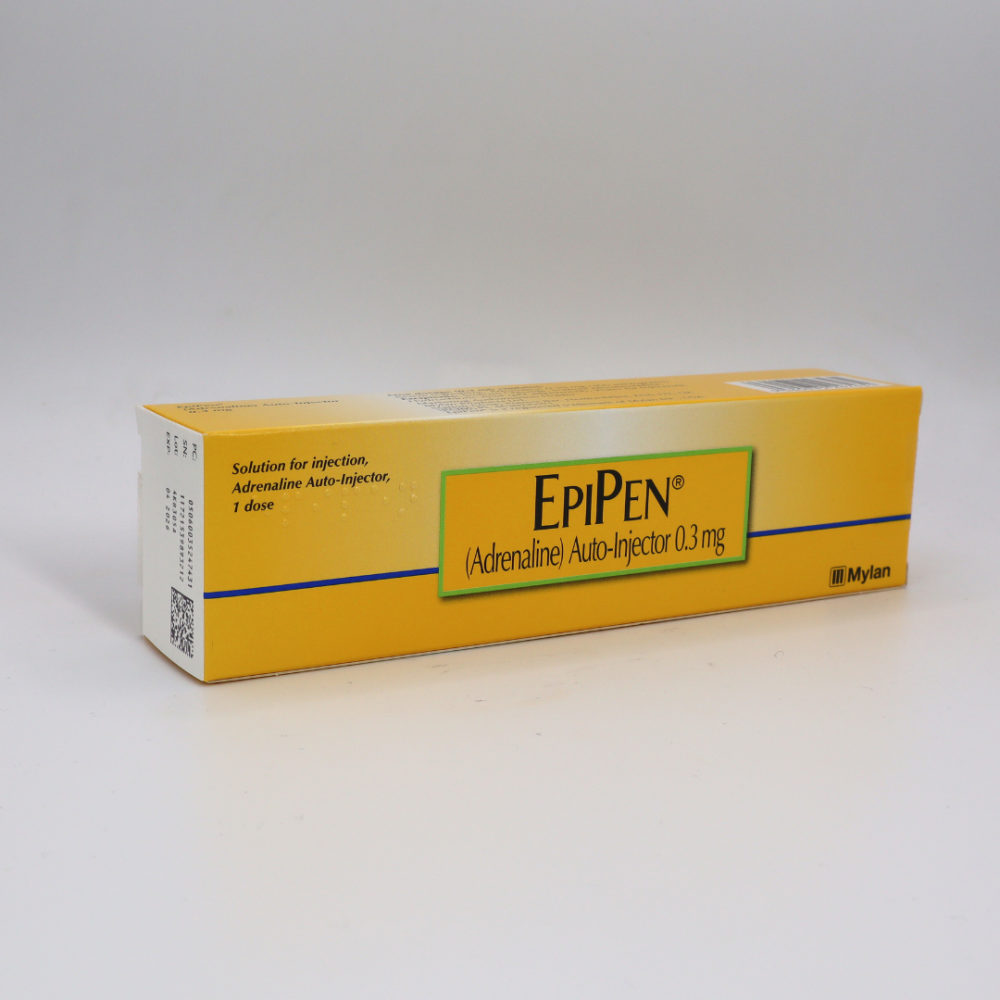Auto-injecteur d'adrénaline et carte d'allergie pour urgences médicales