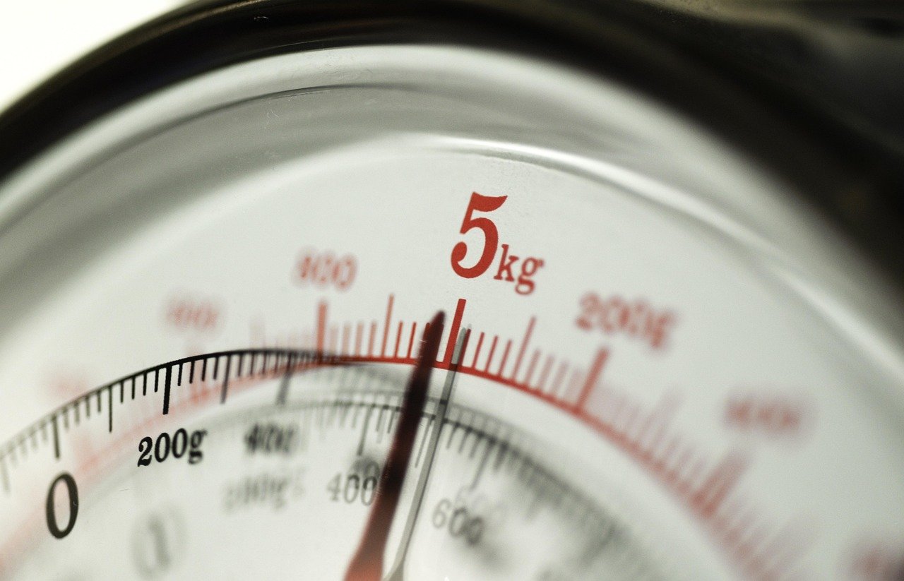 Balance de précision pesant une lamelle fine de charcuterie affinée en grammes